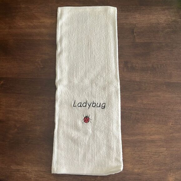 White Cotton Ladybug Kitchen Bar-Mop 18” by 16” - Picture 2 of 5